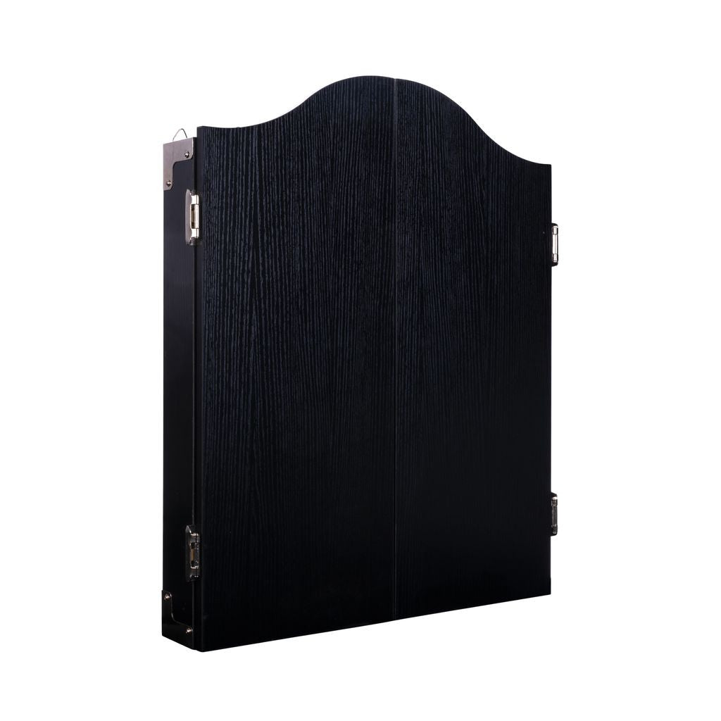 LONGFIELD DARTS BOARD, CABINET AND 2 DARTS SETS