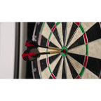 LONGFIELD DARTS BOARD, CABINET AND 2 DARTS SETS