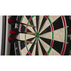 LONGFIELD DARTS BOARD, CABINET AND 2 DARTS SETS