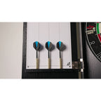 LONGFIELD DARTS BOARD, CABINET AND 2 DARTS SETS
