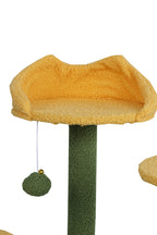 POHJOLAN LEMMIKKITARVIKE Kissan kiipeily-/raapimapuu 139 cm, Keltainen/Vihreä