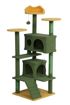 POHJOLAN LEMMIKKITARVIKE Kissan kiipeily-/raapimapuu 139 cm, Keltainen/Vihreä