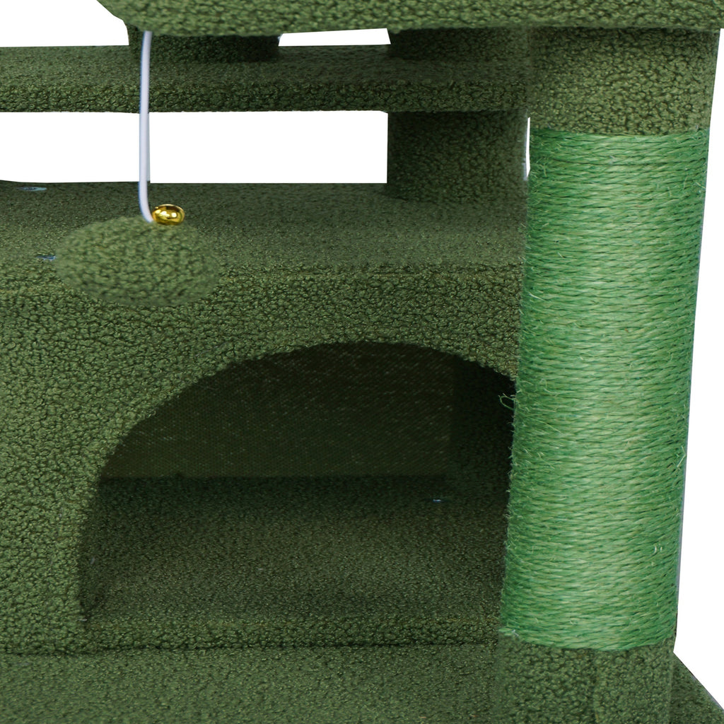 POHJOLAN LEMMIKKITARVIKE Kissan kiipeily-/raapimapuu 139 cm, Keltainen/Vihreä