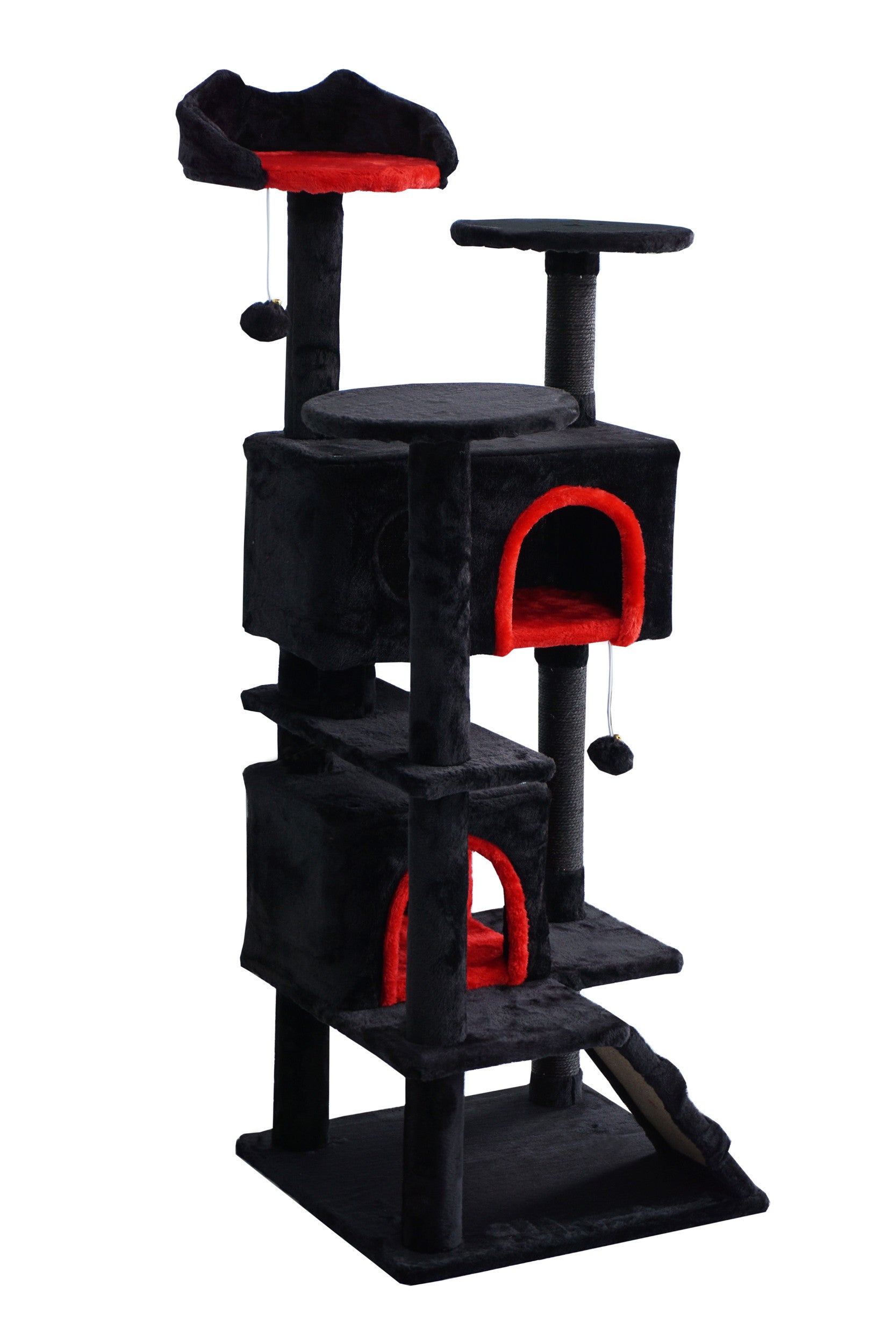 POHJOLAN LEMMIKKITARVIKE Kissan kiipeily-/raapimapuu 139 cm, Musta/Punainen