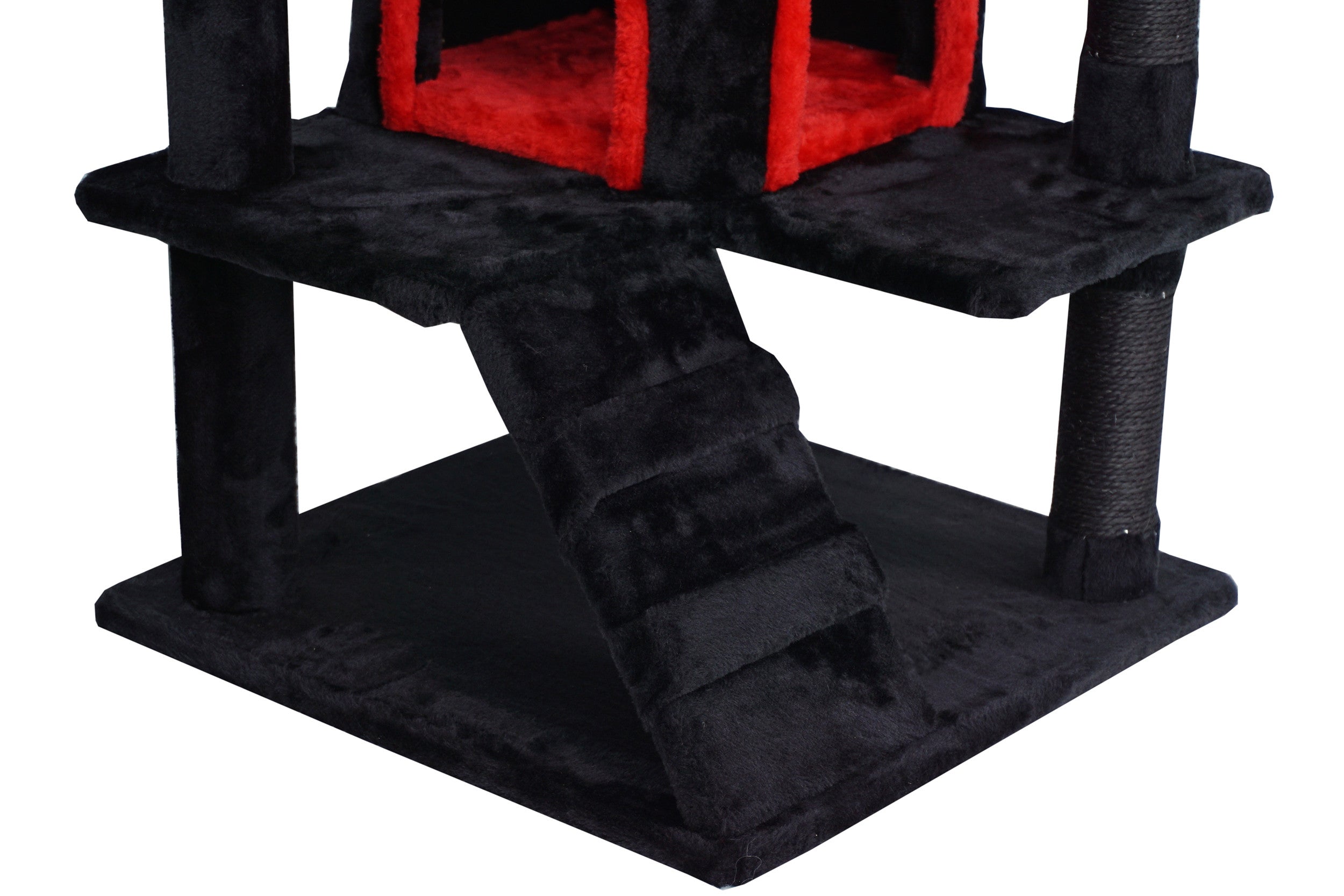 POHJOLAN LEMMIKKITARVIKE Kissan kiipeily-/raapimapuu 139 cm, Musta/Punainen