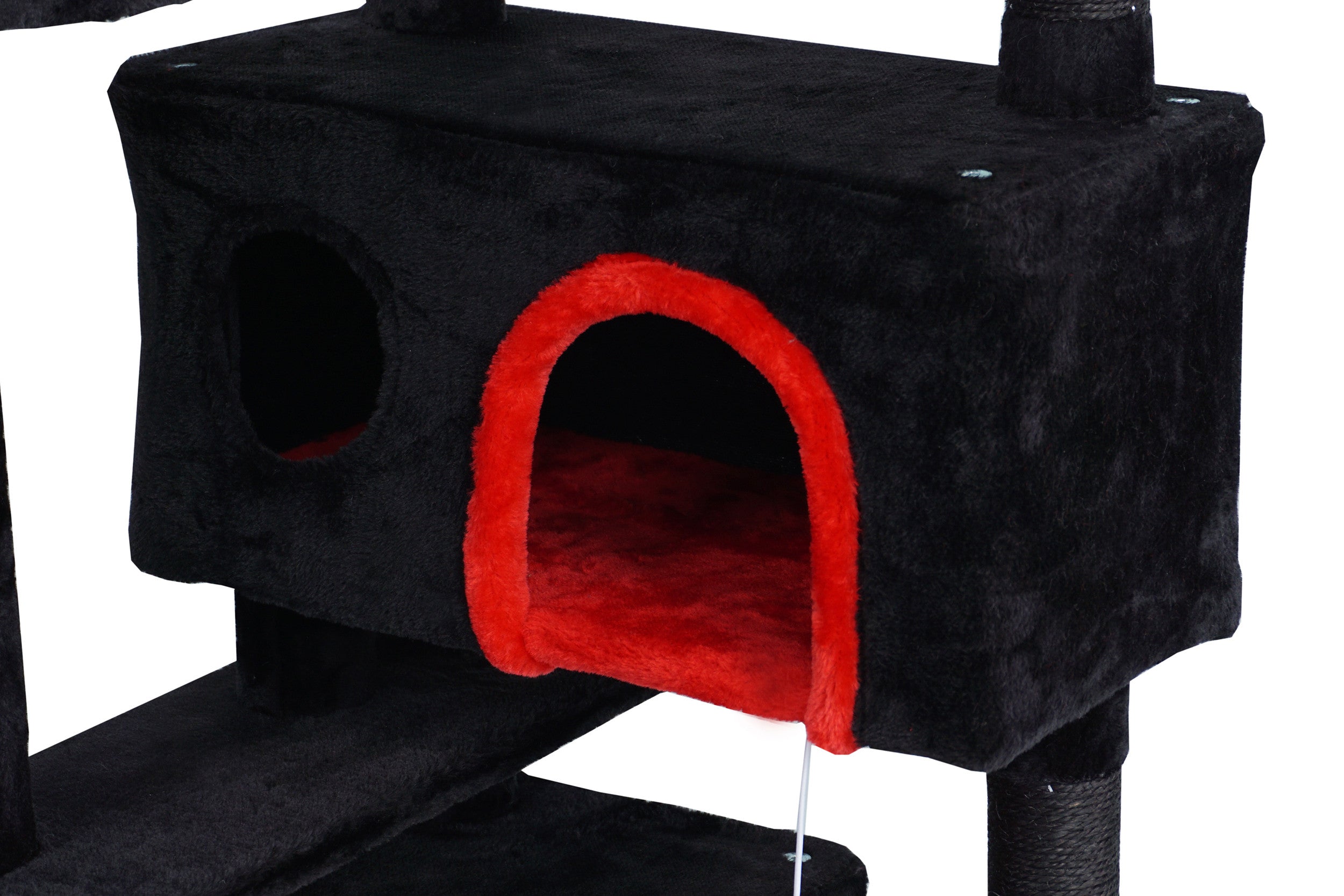 POHJOLAN LEMMIKKITARVIKE Kissan kiipeily-/raapimapuu 139 cm, Musta/Punainen