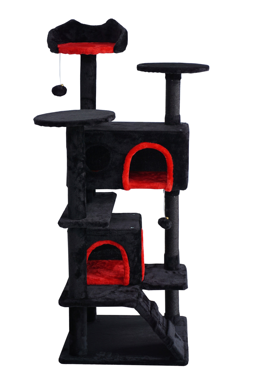 POHJOLAN LEMMIKKITARVIKE Kissan kiipeily-/raapimapuu 139 cm, Musta/Punainen