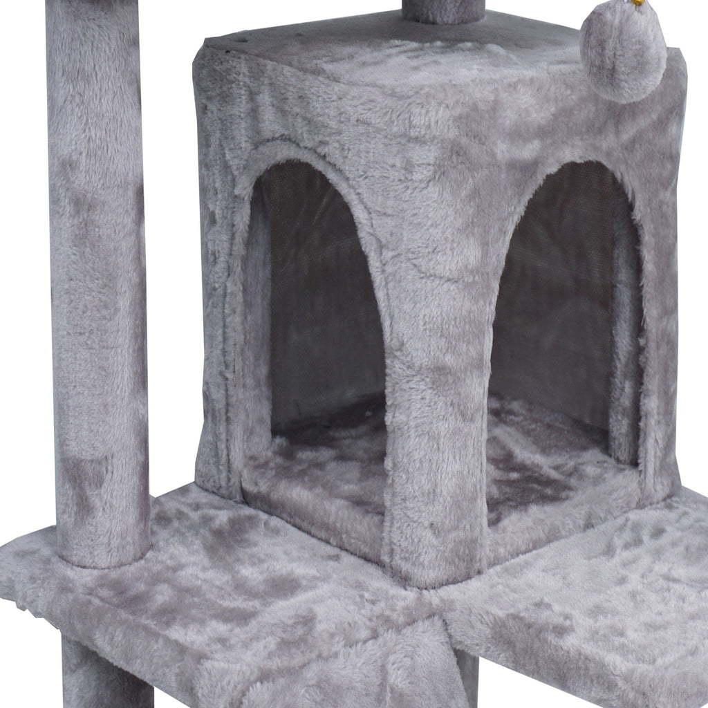 POHJOLAN LEMMIKKITARVIKE Kissan kiipeily-/raapimapuu 139 cm, Vaalea Harmaa