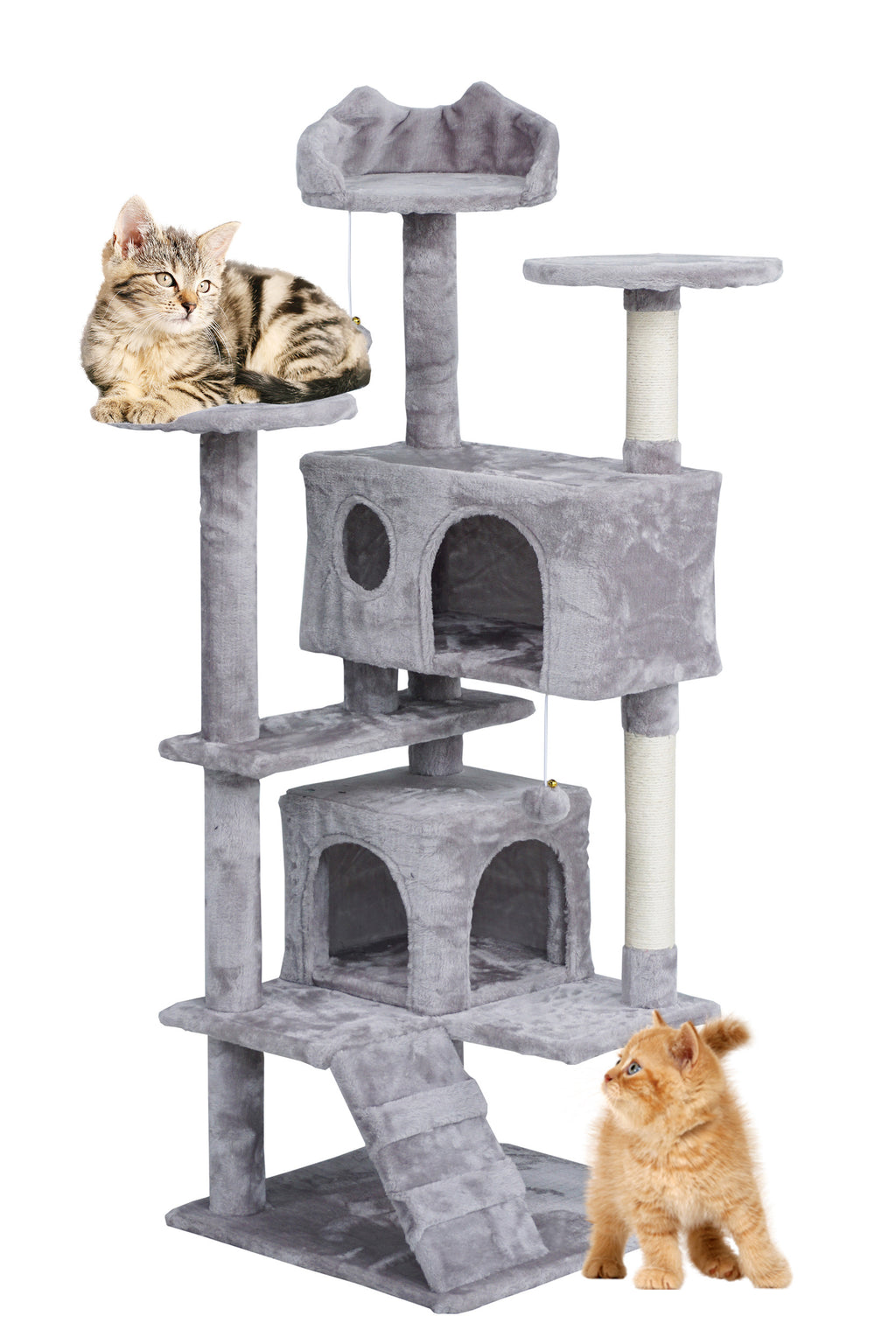 POHJOLAN LEMMIKKITARVIKE Kissan kiipeily-/raapimapuu 139 cm, Vaalea Harmaa