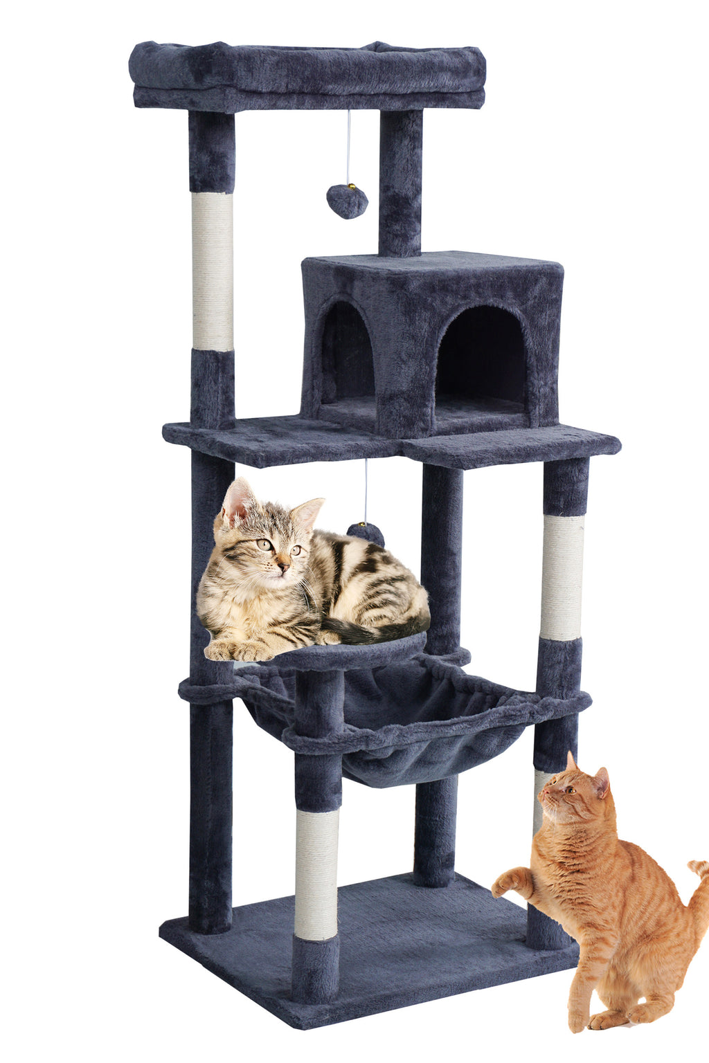 POHJOLAN LEMMIKKITARVIKE Kissan kiipeily-/raapimispuu 143 cm, Harmaa