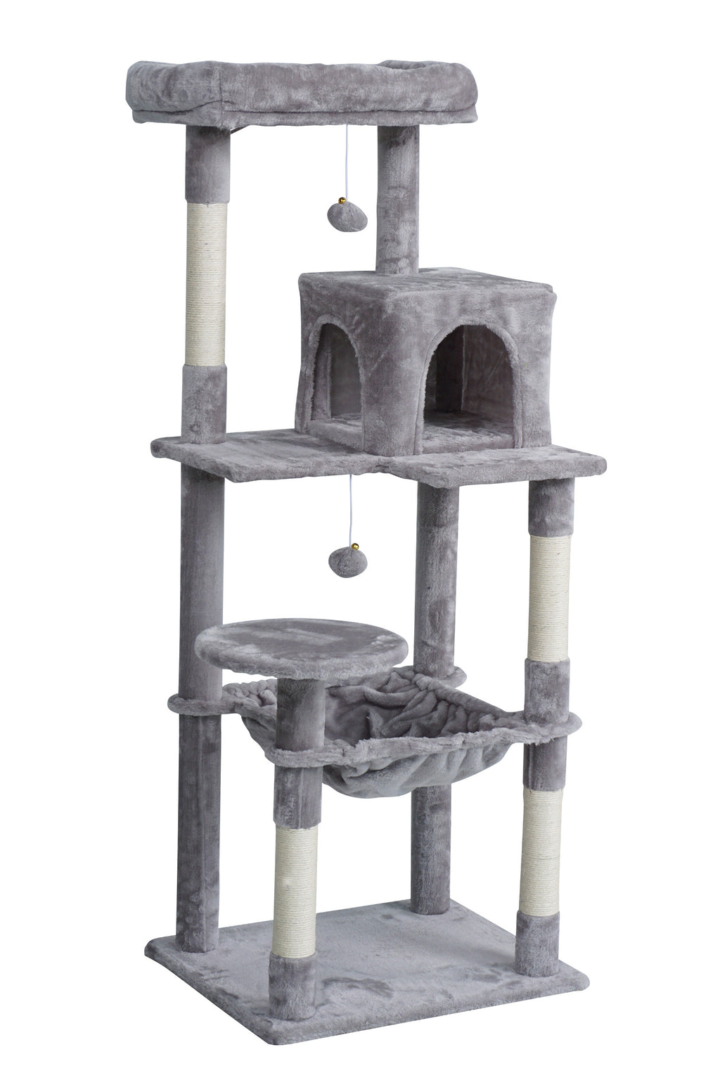 POHJOLAN LEMMIKKITARVIKE Kissan kiipeily-/raapimispuu 143 cm, Vaalea Harmaa