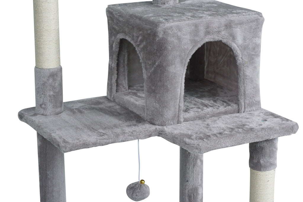 POHJOLAN LEMMIKKITARVIKE Kissan kiipeily-/raapimispuu 143 cm, Vaalea Harmaa