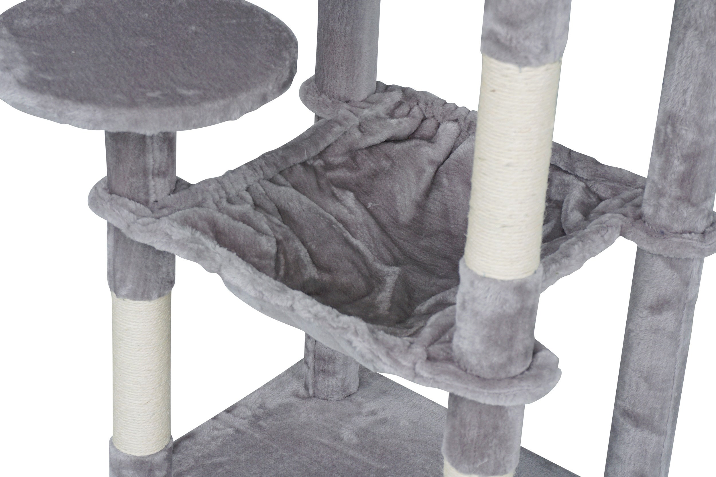 POHJOLAN LEMMIKKITARVIKE Kissan kiipeily-/raapimispuu 143 cm, Vaalea Harmaa