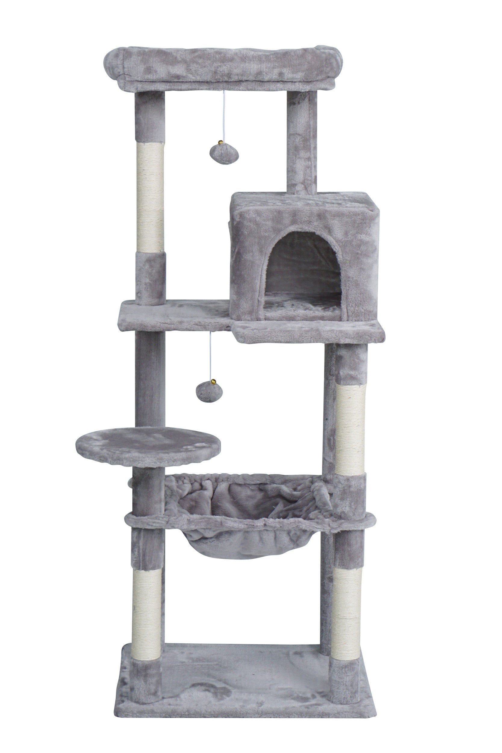 POHJOLAN LEMMIKKITARVIKE Kissan kiipeily-/raapimispuu 143 cm, Vaalea Harmaa