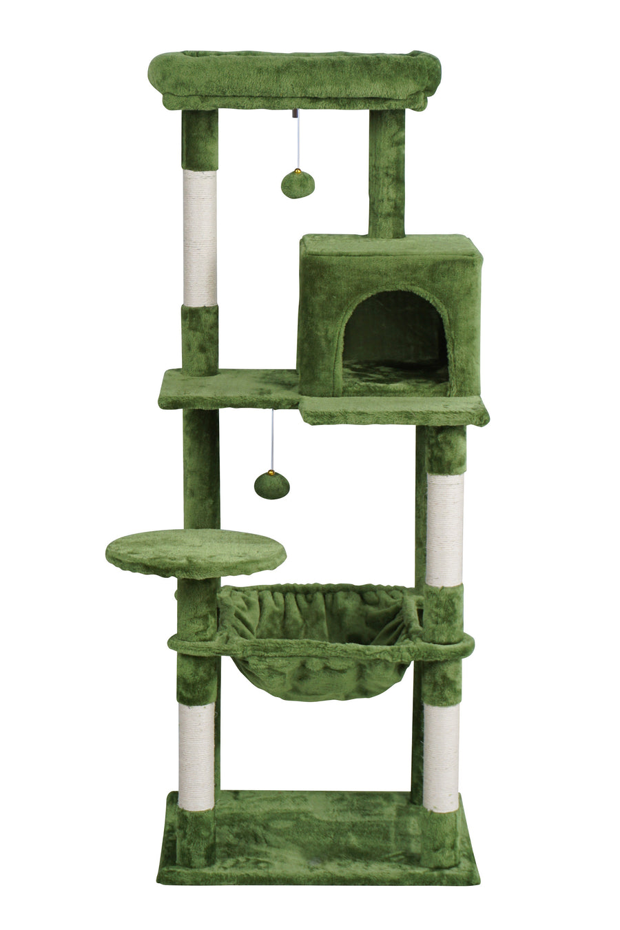 Kattklösbräda 143 cm – gömställe, hängmatta, grön