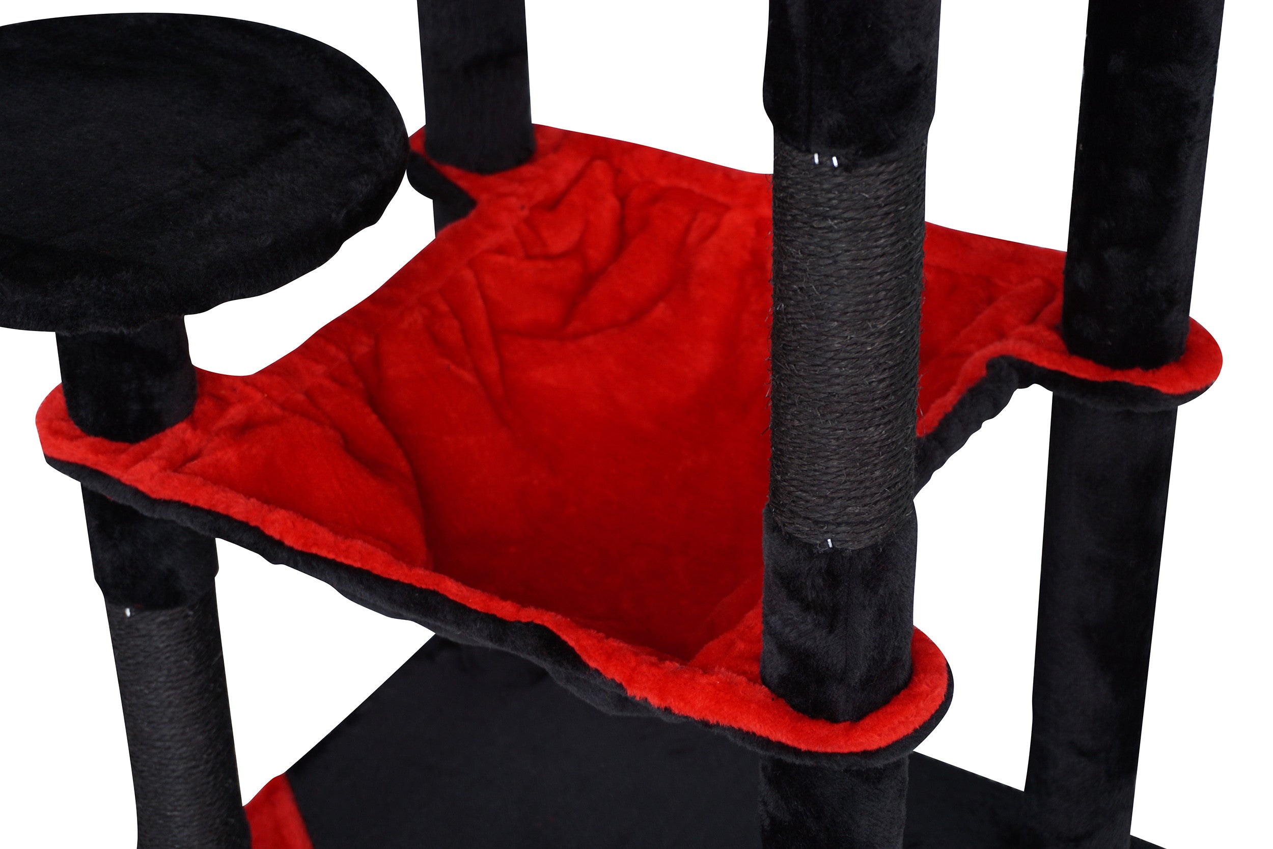 POHJOLAN LEMMIKKITARVIKE Kissan kiipeily-/raapimispuu 143 cm, Musta/Punainen