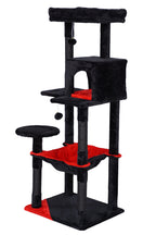POHJOLAN LEMMIKKITARVIKE Kissan kiipeily-/raapimispuu 143 cm, Musta/Punainen