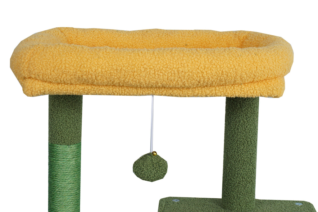 POHJOLAN LEMMIKKITARVIKE Kissan kiipeily-/raapimispuu 143 cm, Keltainen/Vihreä