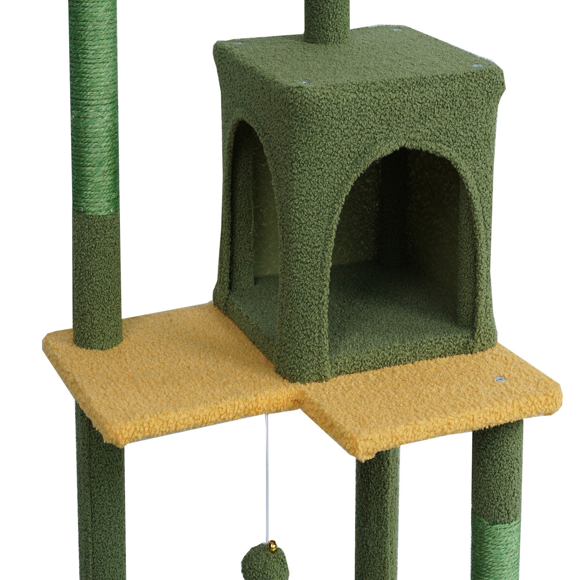 POHJOLAN LEMMIKKITARVIKE Kissan kiipeily-/raapimispuu 143 cm, Keltainen/Vihreä