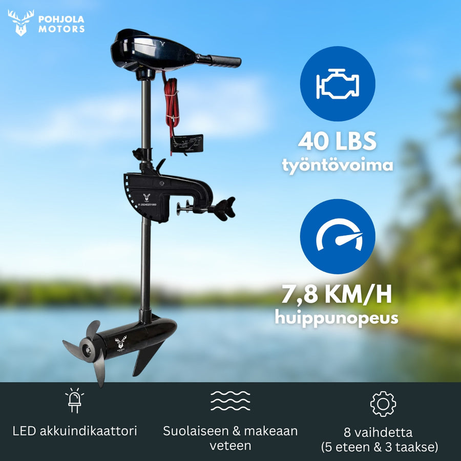 Elmotorcykel 40LBS – 12V, 5+3 växlar, toppfart 7,8 km/h