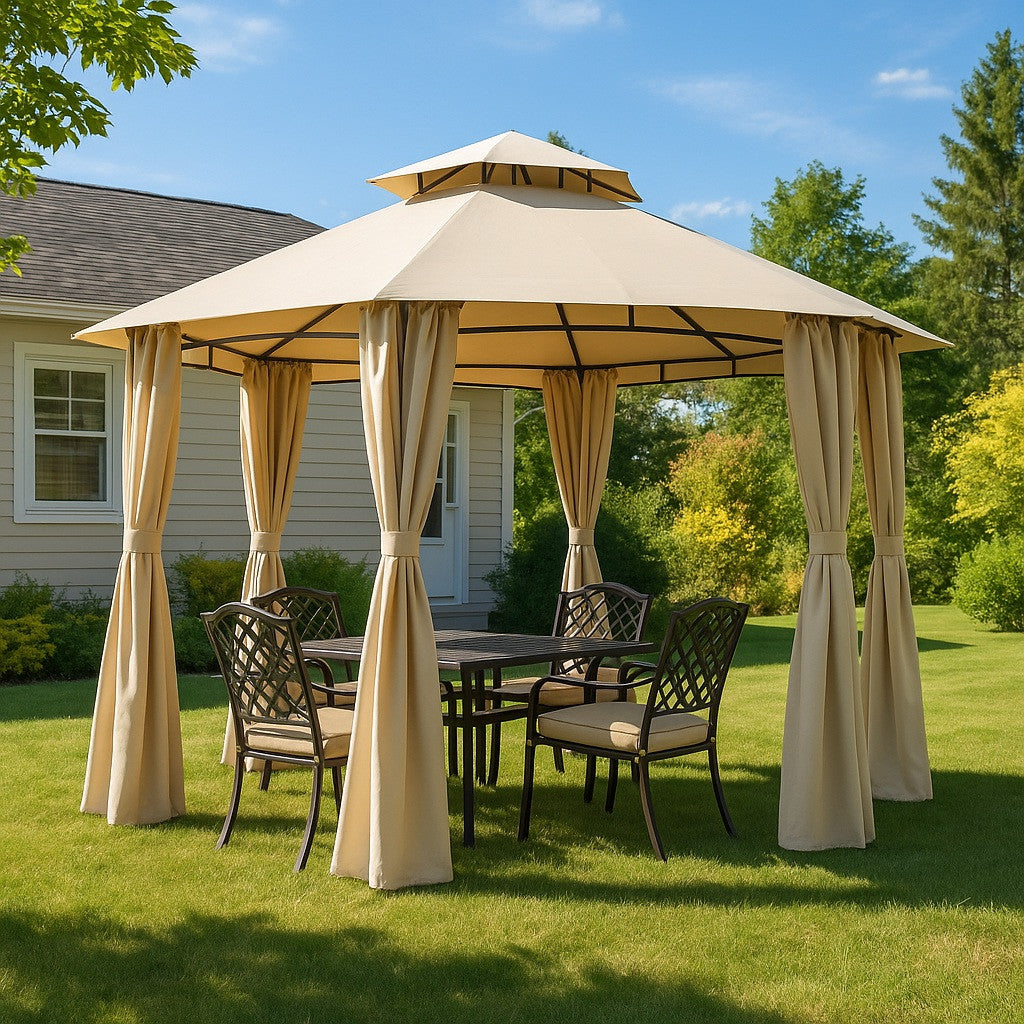 POHJOLA GARDEN Puutarhakatos / Paviljonki 360x360x260cm Pyöreä, Beige