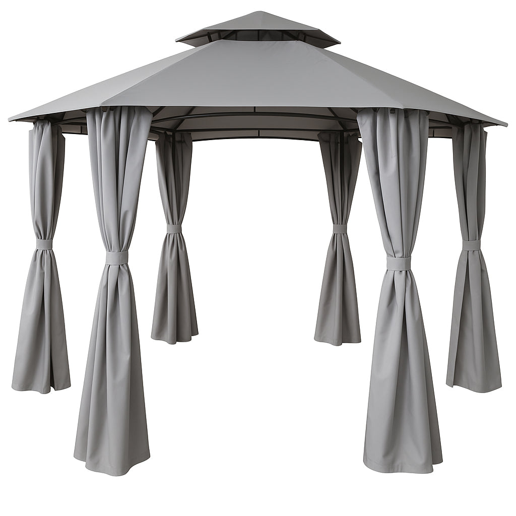 POHJOLA GARDEN Puutarhakatos / Paviljonki 360x360x260cm Pyöreä, Harmaa