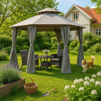 POHJOLA GARDEN Puutarhakatos / Paviljonki 360x360x260cm Pyöreä, Harmaa