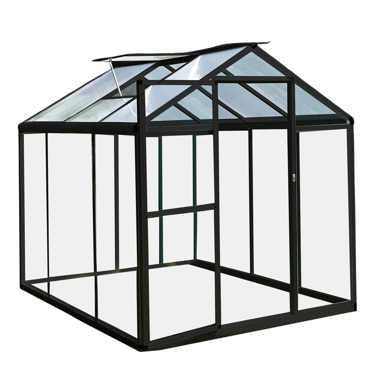 Hybridikasvihuone 3,3 m² – 182 x 190 x 195 cm, polykarbonaattikatto, sokkeli