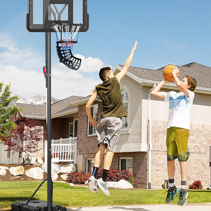 Basketbollreturnerare – för 38 och 45 cm basketkorgar, PP-plast, automatisk retur