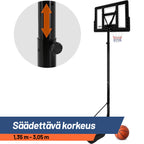 POHJOLAN URHEILUTARVIKE Koripalloteline 1,35-3,05m Musta