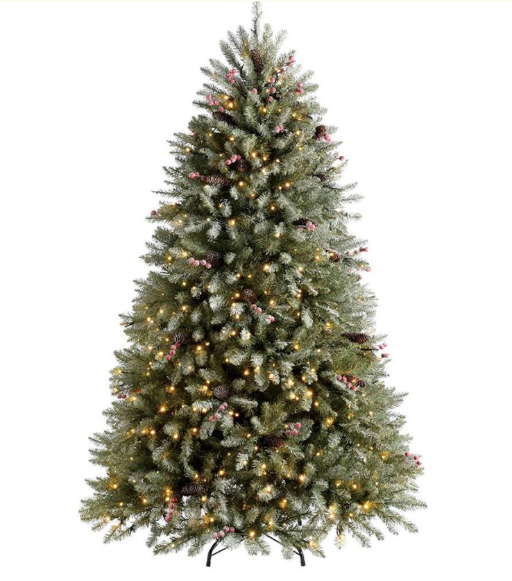 Julgran 210 cm – 800 grenar, PVC, automatiskt utfällbara grenar