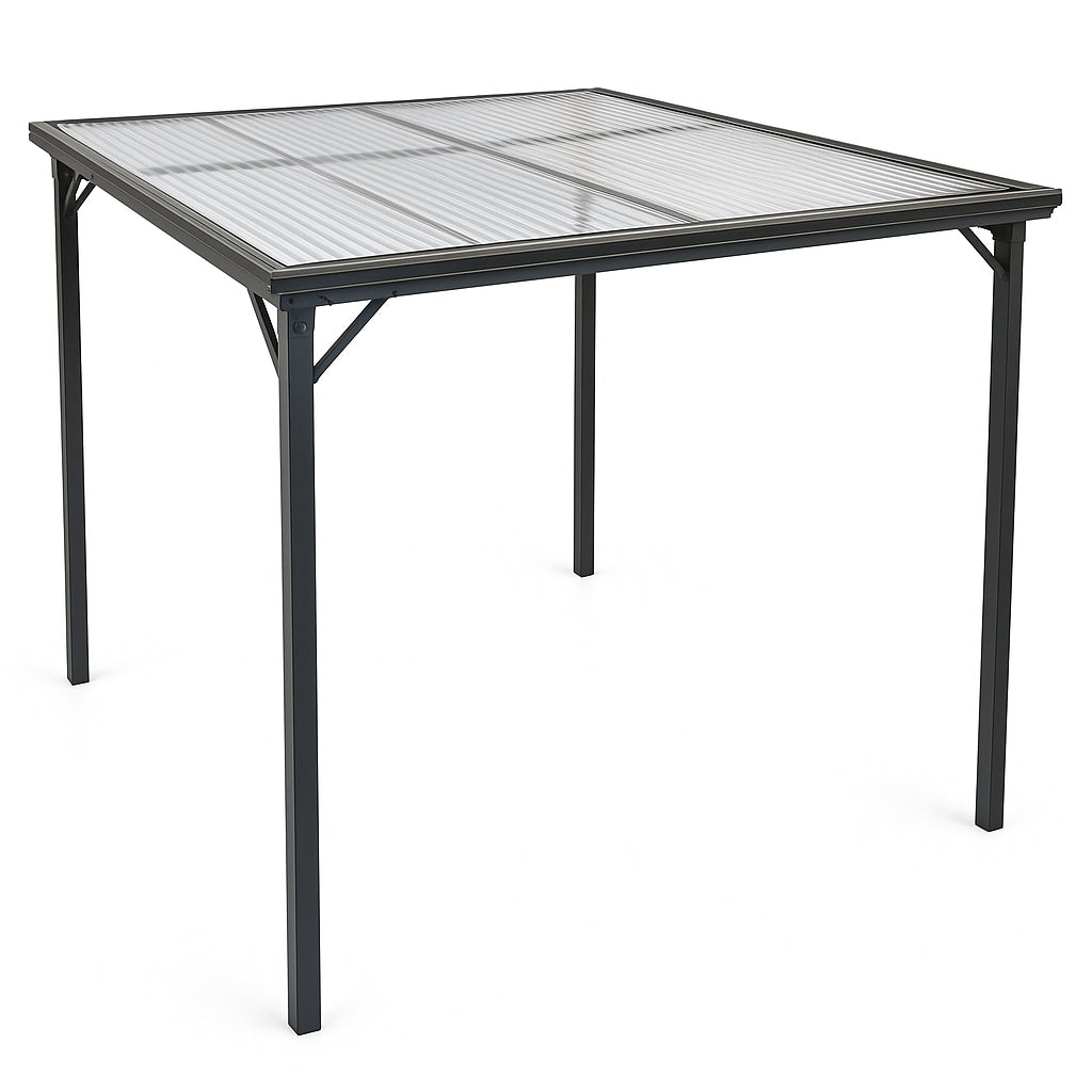 Pohjola Garden Pergola/Puutarhakatos 3x3m, PC katto, Harmaa