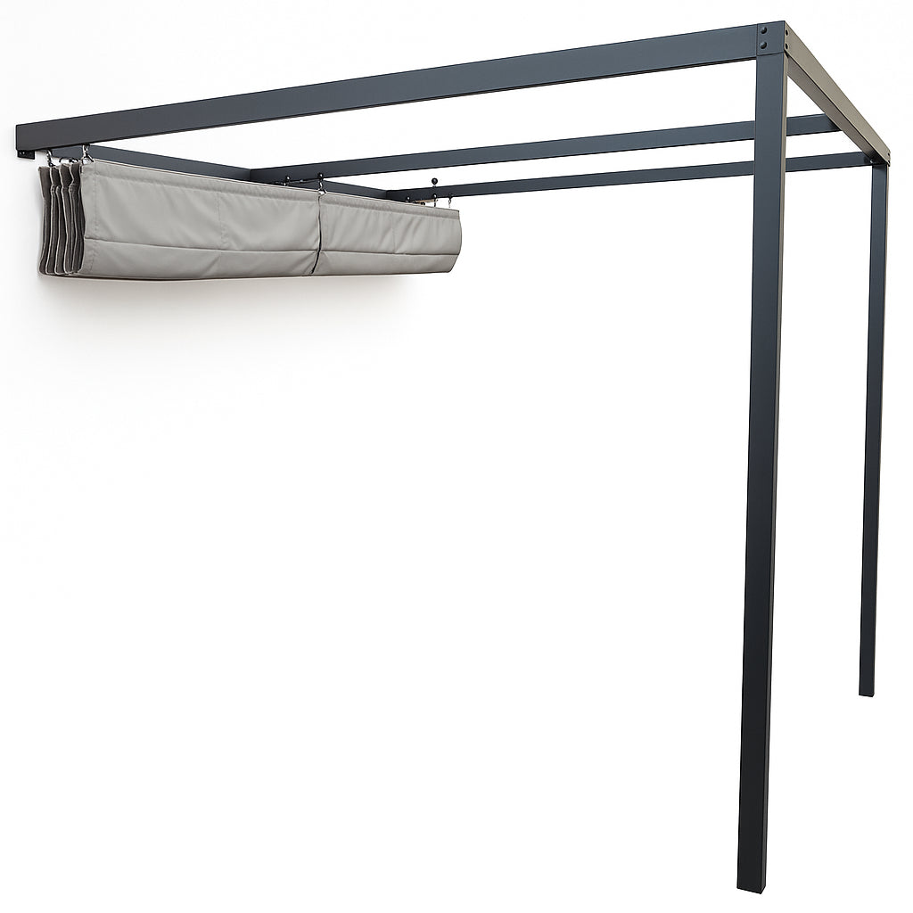 Pohjola Garden Seinään Kiinnitettävä Pergola / Terassikatos 300x260x220cm, Harmaa