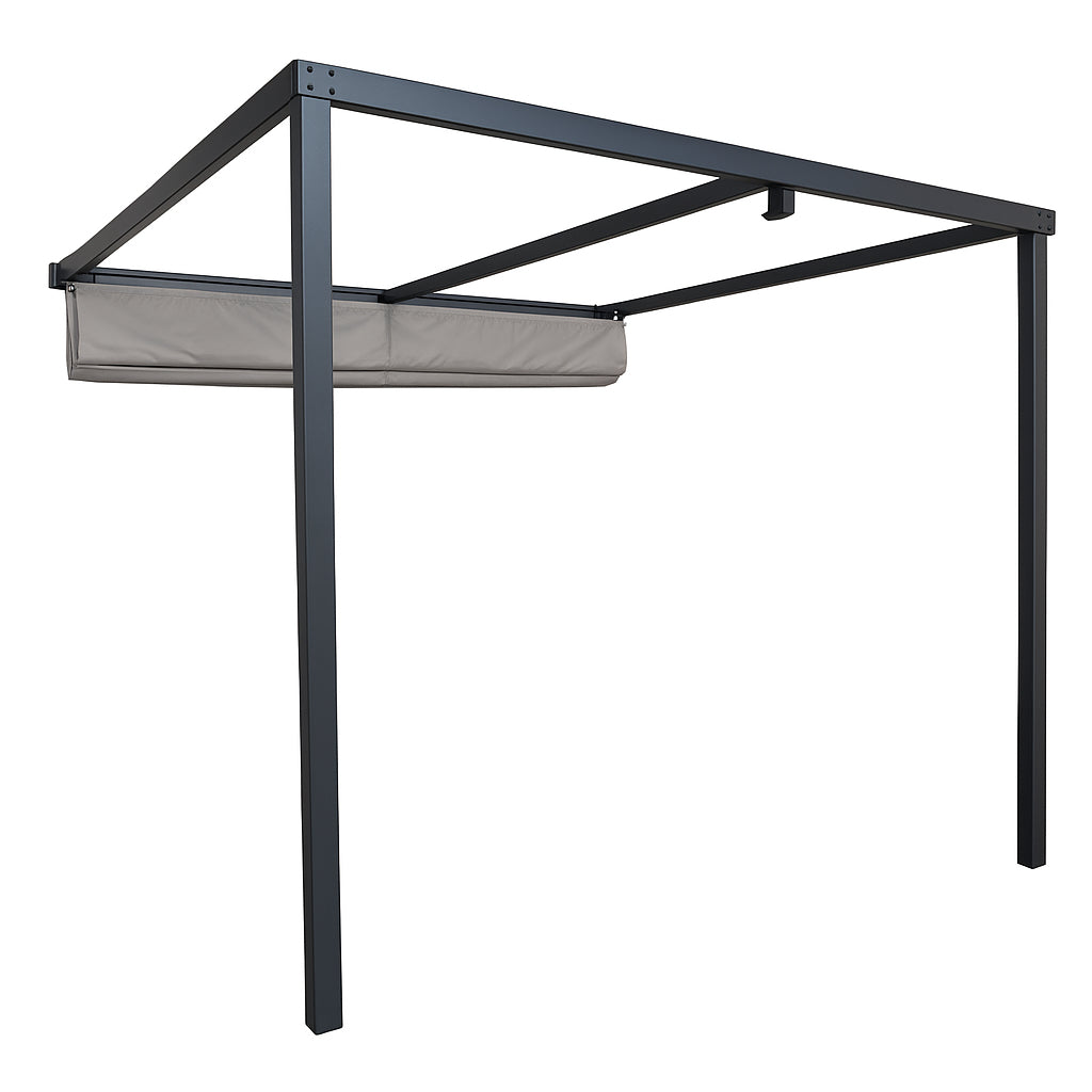 Pohjola Garden Seinään Kiinnitettävä Pergola / Terassikatos 300x260x220cm, Harmaa