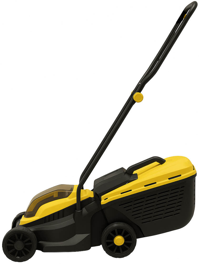 B-OUT! Akkuruohonleikkuri 32 cm + akku 4ah ja laturi– 20V, harjaton moottori, 30 l keruusäiliö - LUE TUOTEKUVAUS