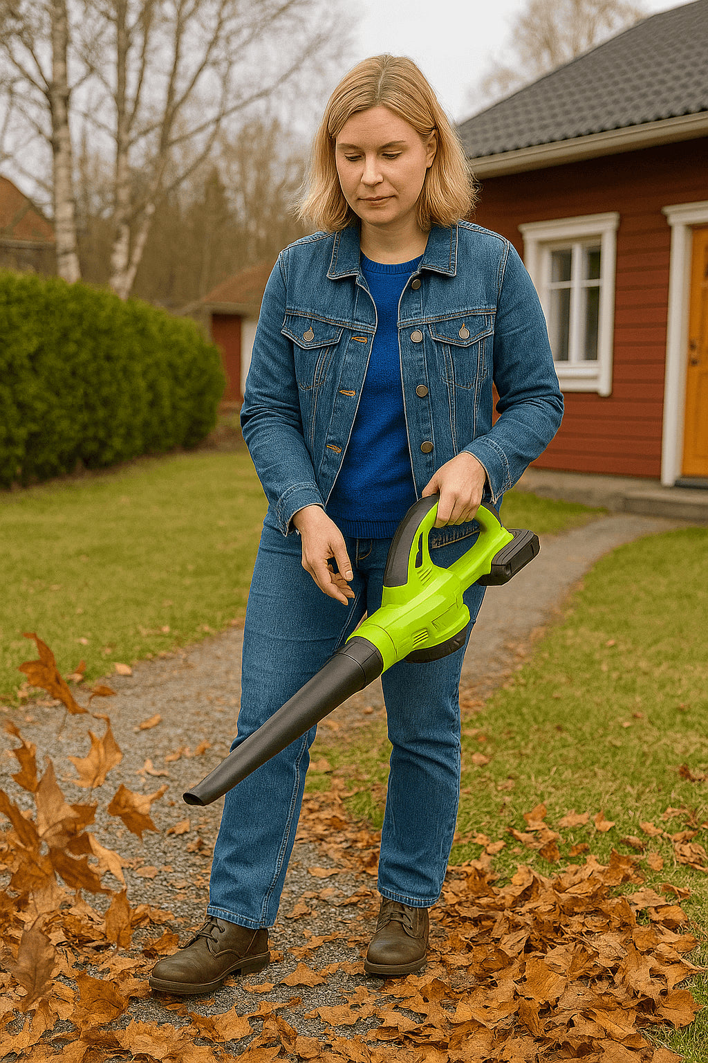 POHJOLA MOTORS Akkukäyttöinen Lehtipuhallin, 20V Li-ion, sis. Akun ja Laturin