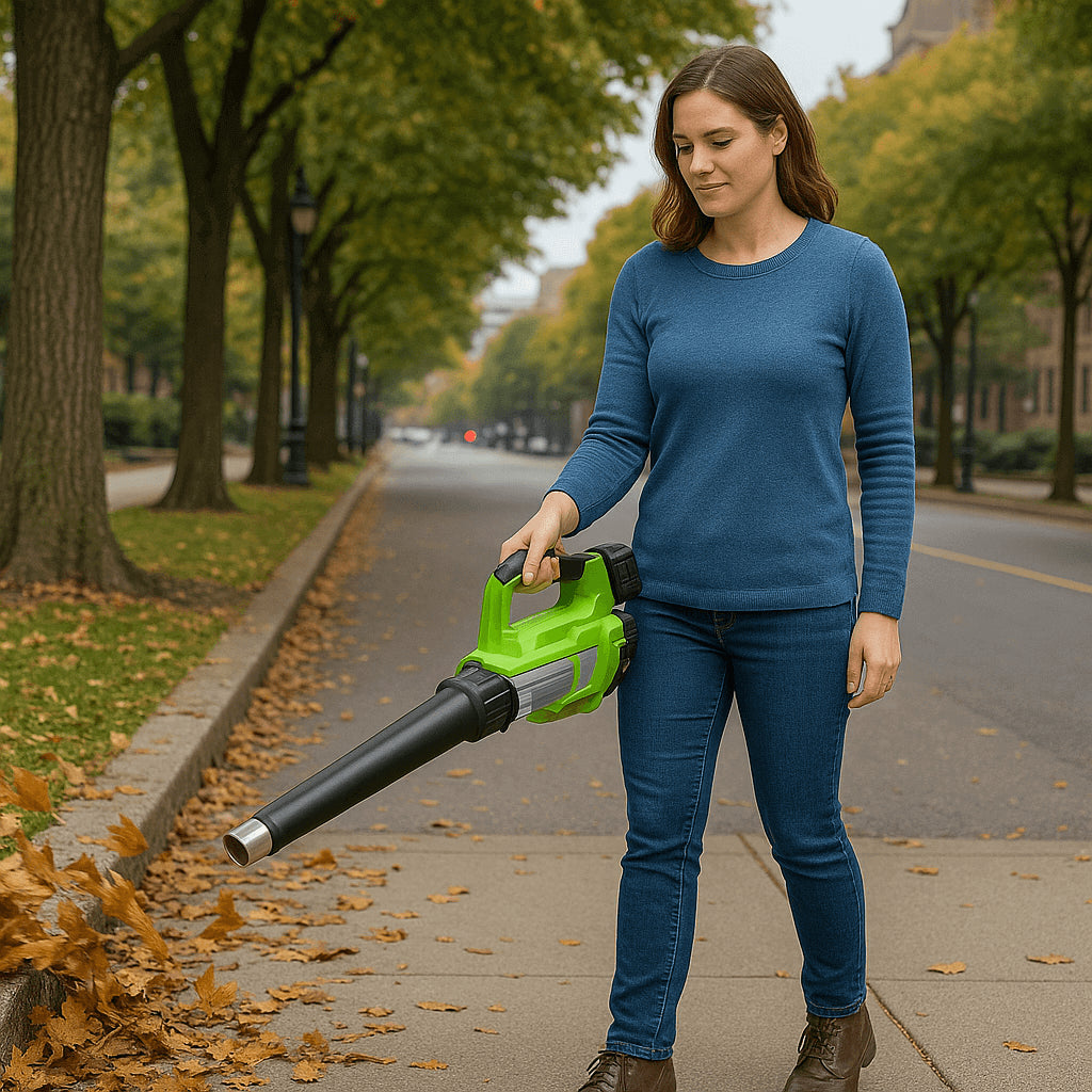 POHJOLA MOTORS Akkukäyttöinen Lehtipuhallin TURBO, 7-nopeutta, 20V Li-ion, sis. Akun ja Laturin