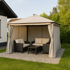 Pohjola Garden LED Puutarhapaviljonki 3x3m, Harmaa