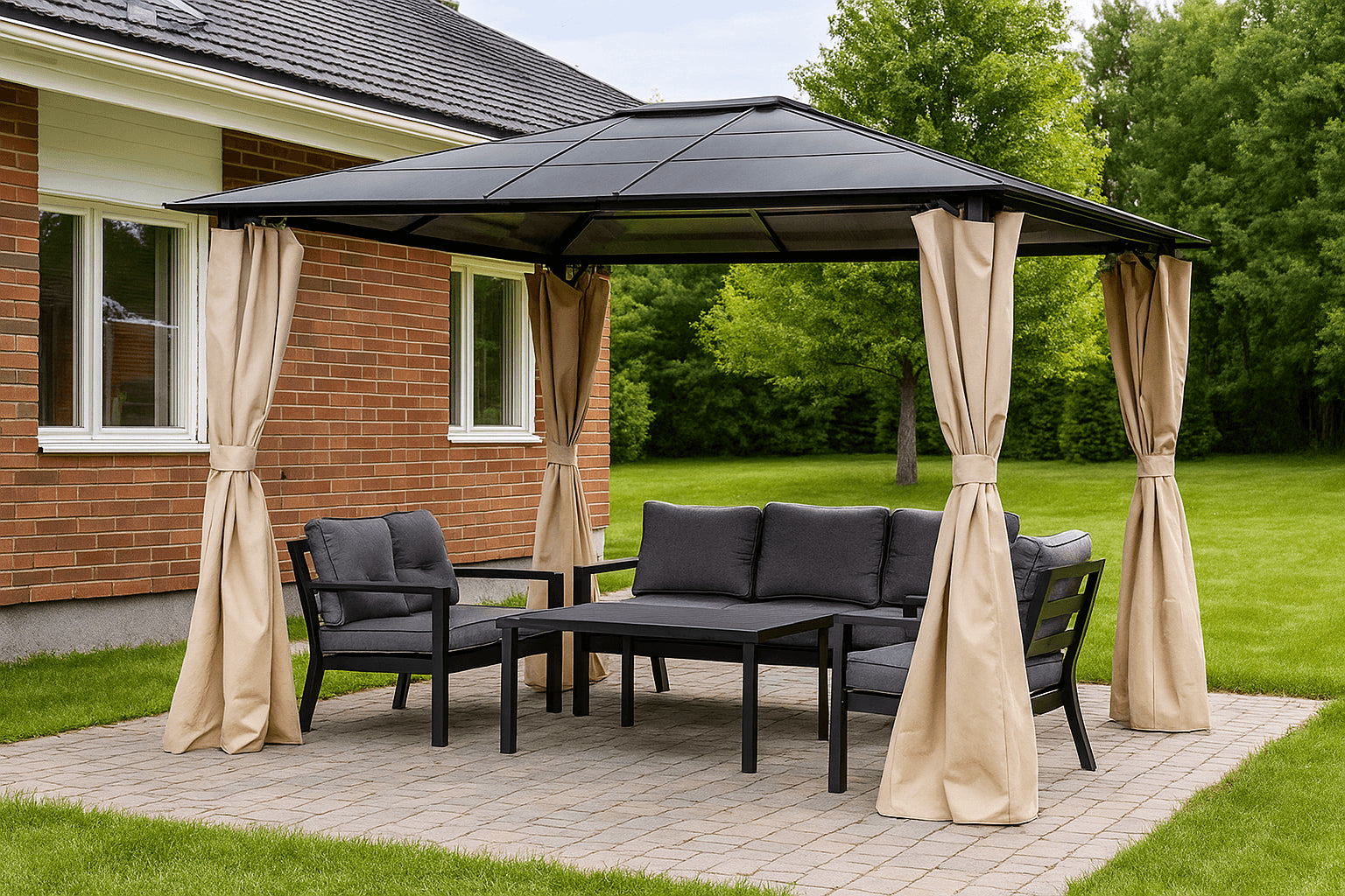 Pohjola Garden Paviljonki PC-Katolla 360x300x250cm, Beige