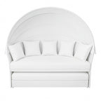 POHJOLA GARDEN Polyrottinki Aurinkovuode / Aurinkosänky 165 cm, Valkoinen / beige