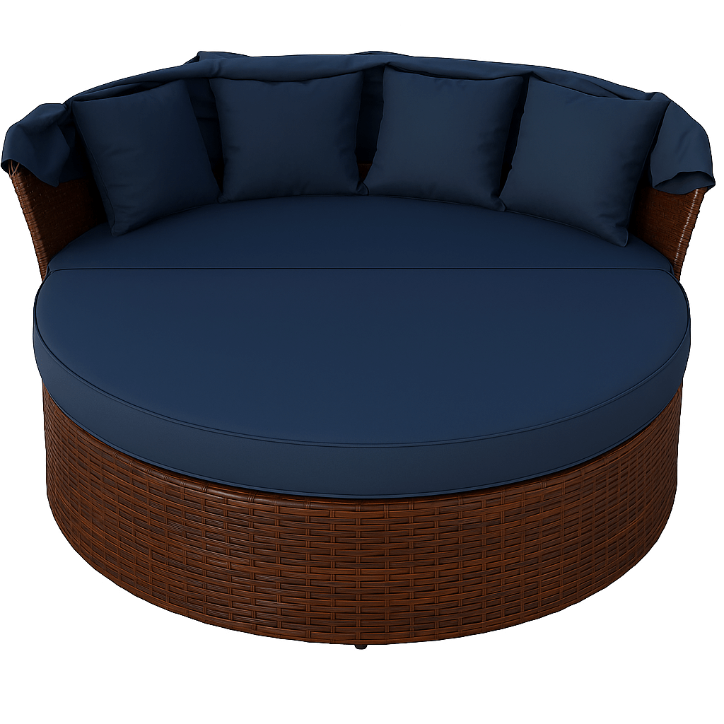 Polyrottinki aurinkovuode 165 cm – 10 cm pehmuste, teräsrunko, ruskea/harmaa