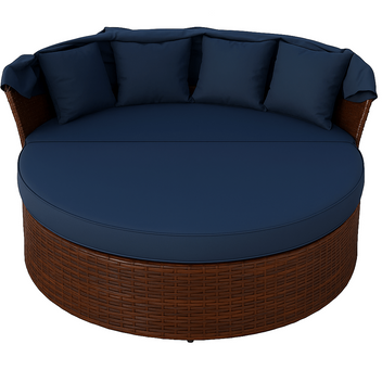 Polyrottinki aurinkovuode 165 cm – 10 cm pehmuste, teräsrunko, ruskea/harmaa