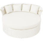 POHJOLA GARDEN Polyrottinki Aurinkovuode / Aurinkosänky 165 cm, Valkoinen / beige