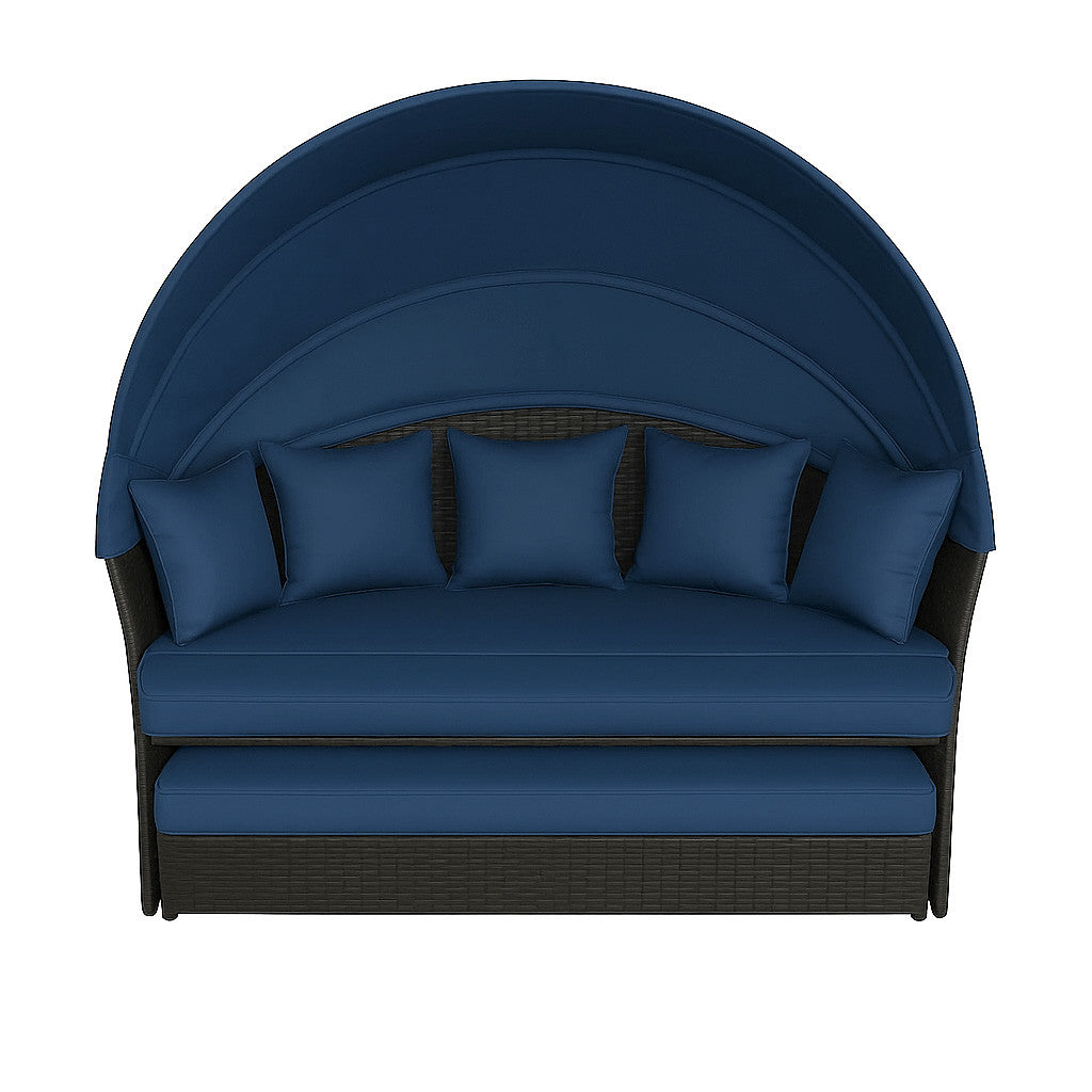 POHJOLA GARDEN Polyrottinki Aurinkovuode / Aurinkosänky 165 cm, Musta / harmaa