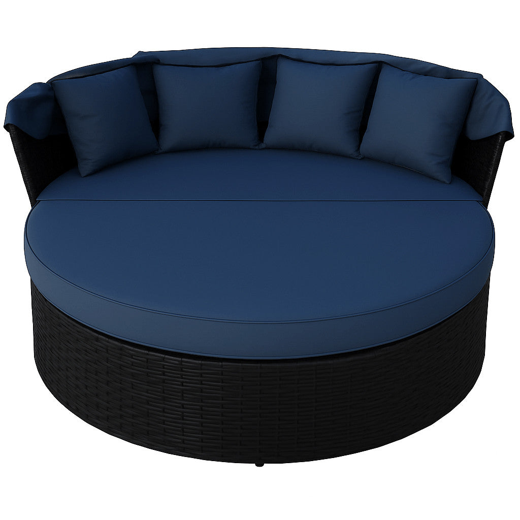 POHJOLA GARDEN Polyrottinki Aurinkovuode / Aurinkosänky 165 cm, Musta / harmaa