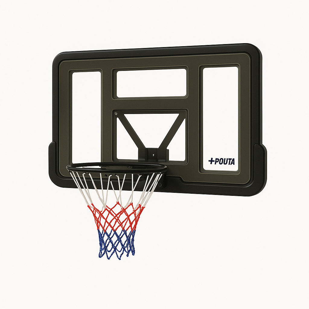 POHJOLAN URHEILUTARVIKE Koripallokori Ja Taustalevy 110 x 75cm, Musta