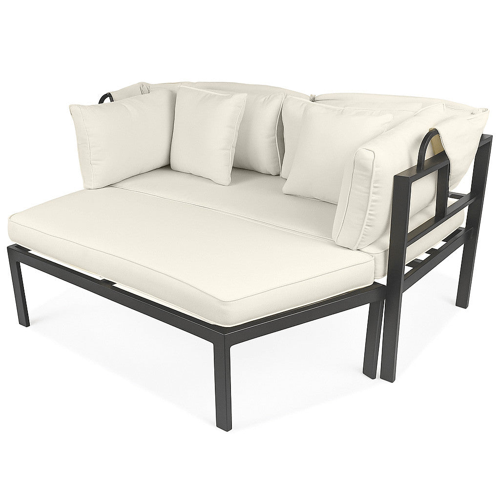 Pohjola Garden Aurinkovuode / Aurinkosänky 175cm, Musta / Beige