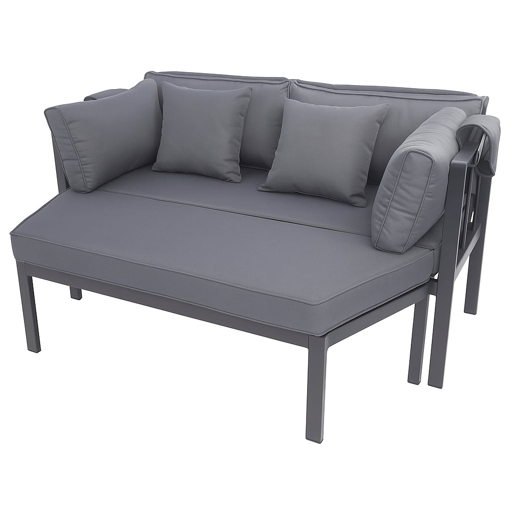 Pohjola Garden Aurinkovuode / Aurinkosänky 175cm, Musta / Harmaa