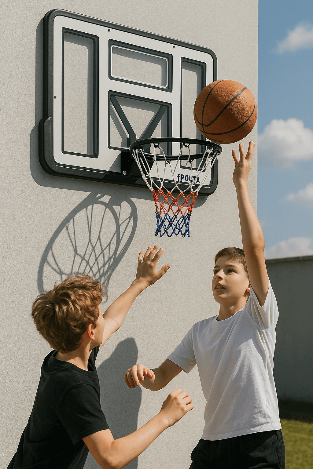 POHJOLAN URHEILUTARVIKE Koripallokori Ja Taustalevy 110 x 75cm, Valkoinen