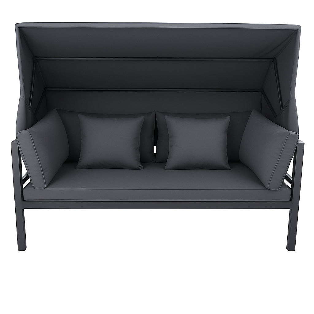 Pohjola Garden Aurinkovuode / Aurinkosänky 175cm, Musta / Harmaa